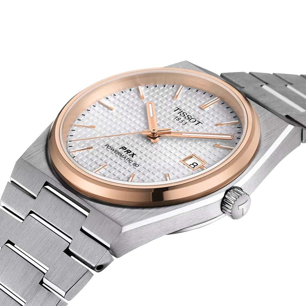 PRX Automatic Powermatic 80 Rose Gold 40mm - Silver on Bracelet