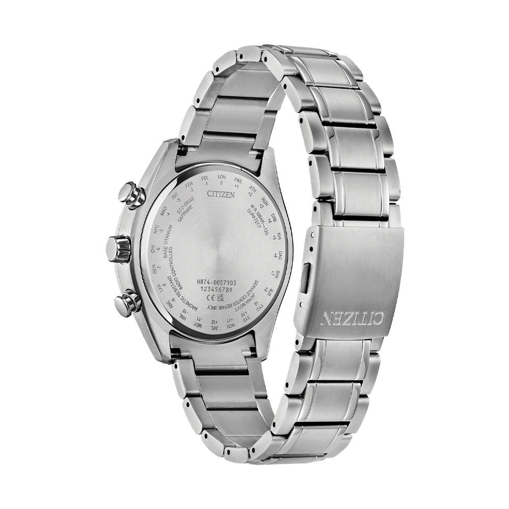 Citizen Tsuki-yomi Atomic Timekeeping Eco-Drive 43mm - Purple on Bracelet