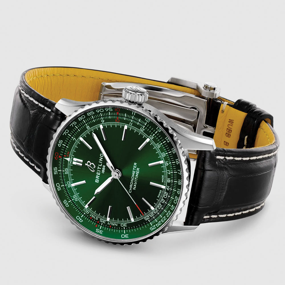 Navitimer Automatic 41mm - Green on Leather Strap