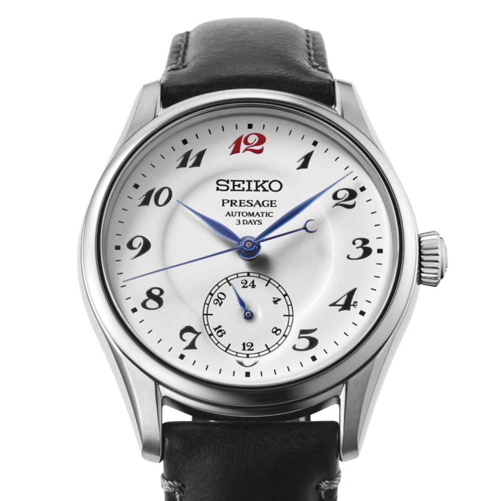 HCC005 Presage Classic 39.6mm - White on Leather Strap