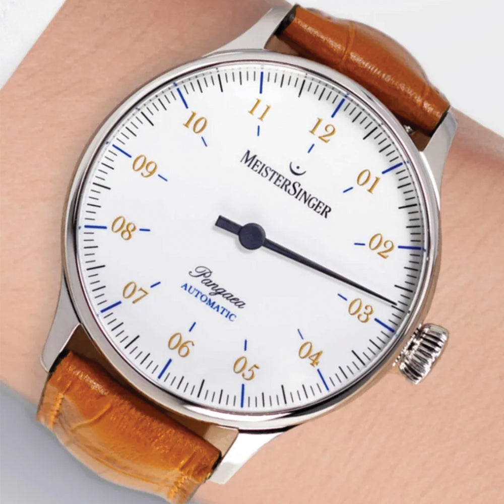 Pangaea 40mm - White on Leather Strap