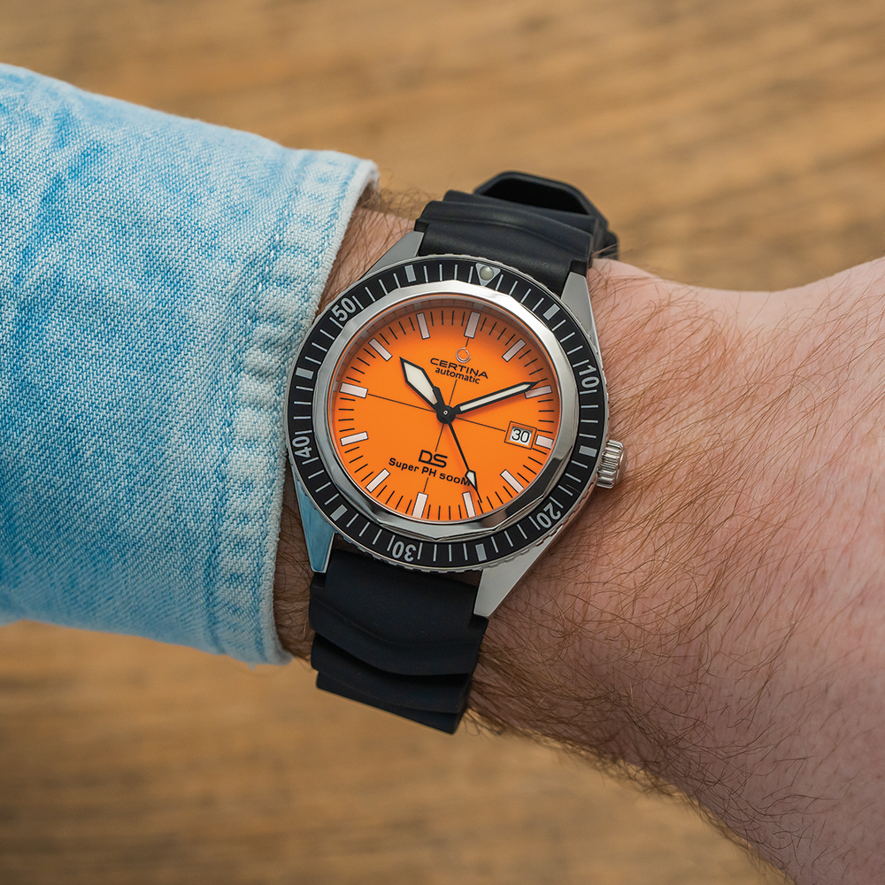 DS Super PH500M 43mm - Orange on Rubber Strap | Teddy Baldassarre