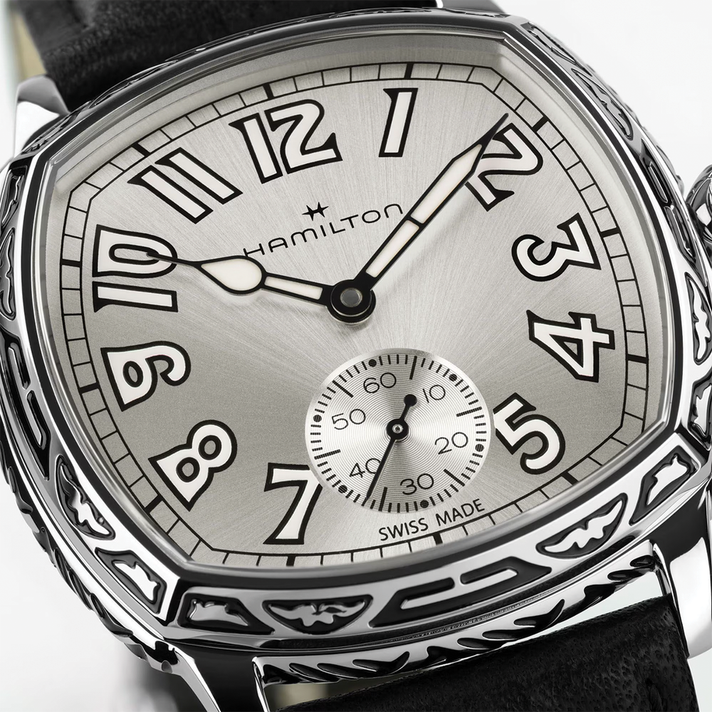 American Classic Cushion Mechanical 34mm - Silver on Leather Strap