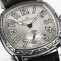 American Classic Cushion Mechanical 34mm - Silver on Leather Strap