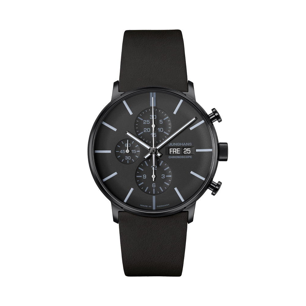 Form A Chronoscope - Black on Leather Strap