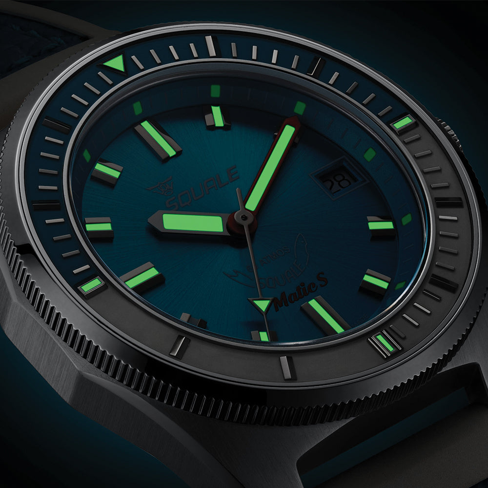 Matic S 37.8mm - Light Blue on HydroLeather Strap