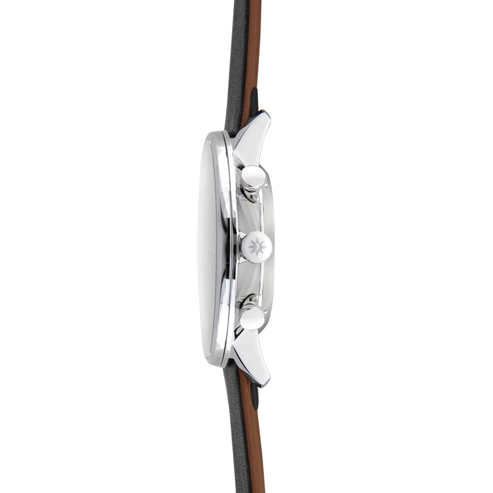 FORM C Chronograph w/ Numerals 40mm - White on Leather Strap