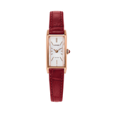 Fio Rose Gold-Tone 30.7mm - White on Red Leather Strap
