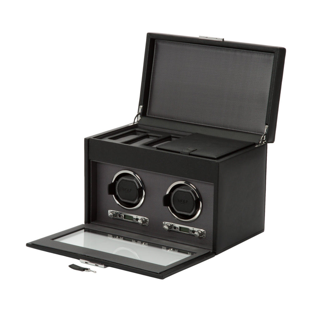 Viceroy Double Watch Winder with Storage - Black