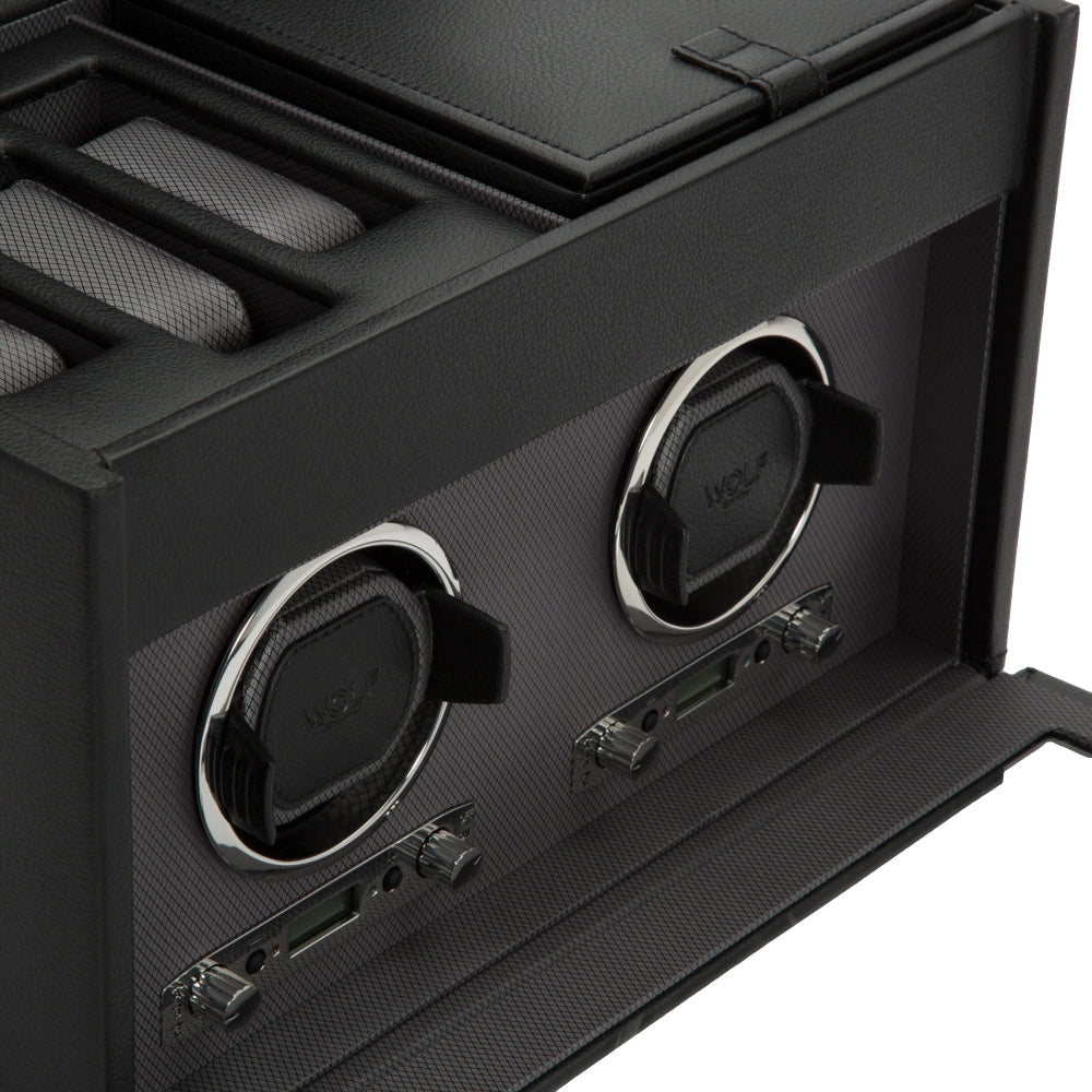 Viceroy Double Watch Winder with Storage - Black