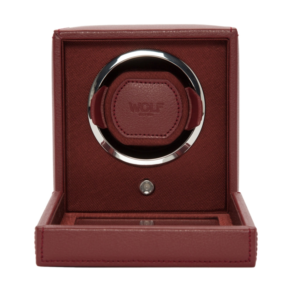 Cub Single Watch Winder with Cover - Bordeaux