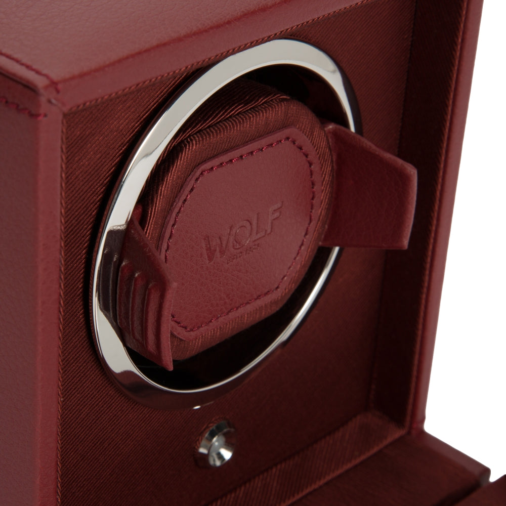 Cub Single Watch Winder with Cover - Bordeaux