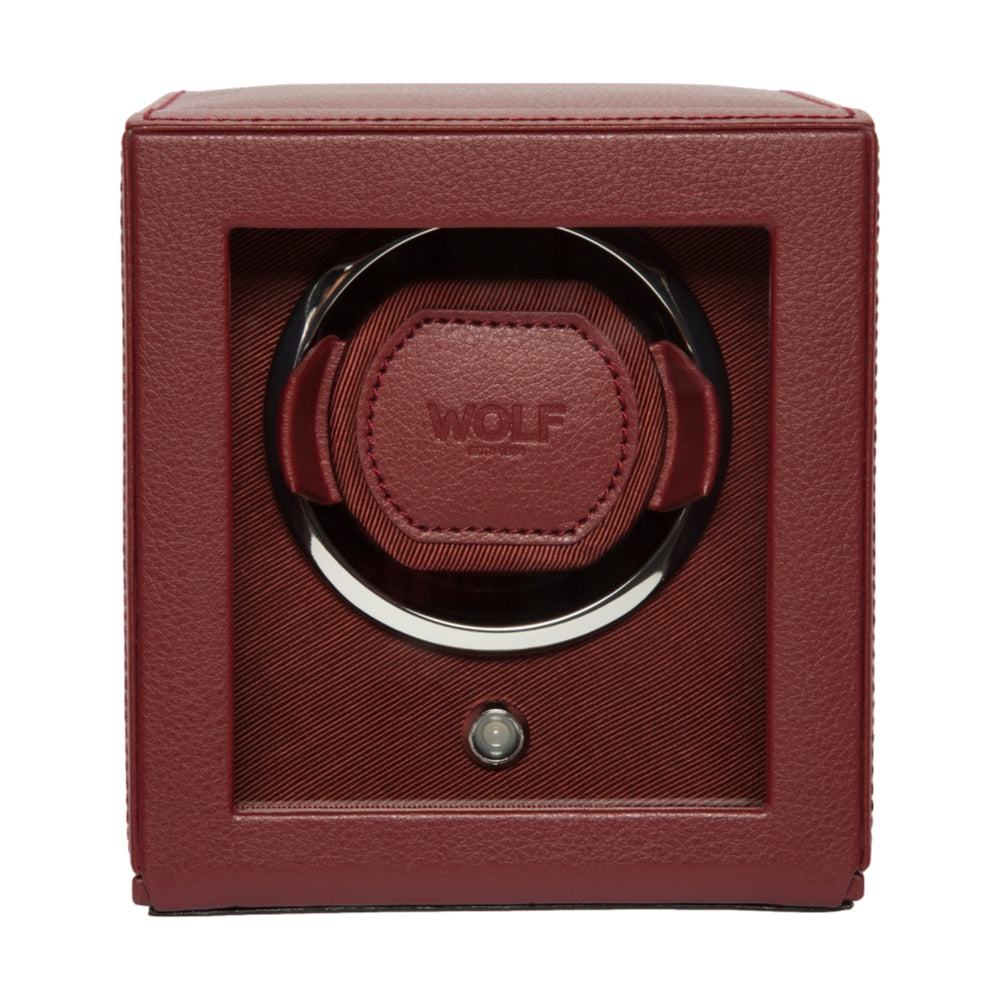 Cub Single Watch Winder with Cover - Bordeaux