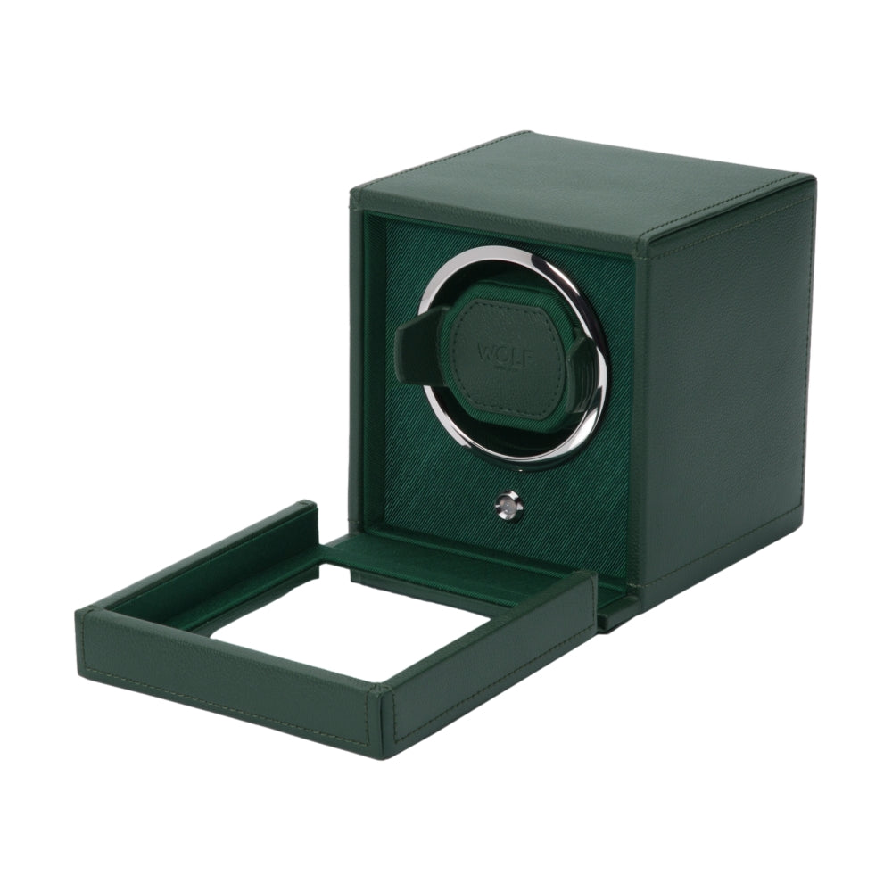 Cub Single Watch Winder with Cover - Green