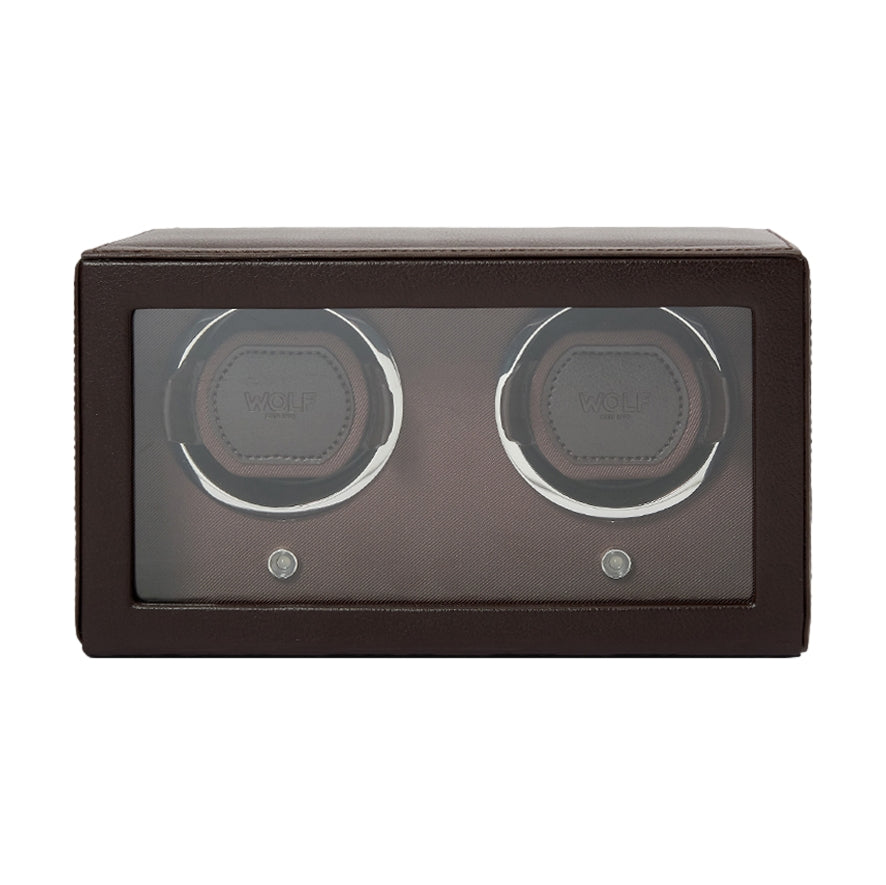 Cub Double Watch Winder with Cover - Brown