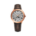 Maestro Moonphase Rose Gold 39.5mm - Silver on Leather Strap
