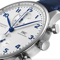 Portugieser Chronograph Blue Accents 41mm - Silver-Plated on Blue Leather Strap