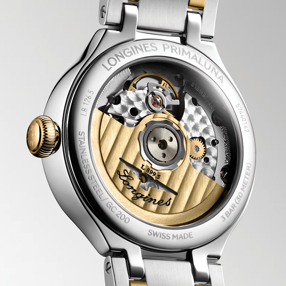 Primaluna Moonphase Two-Tone 34mm - Silver on Bracelet