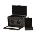 Axis Double Watch Winder With Storage - Powder Coat