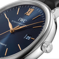 Portofino Automatic Gold Accents 40mm - Blue on Leather Strap