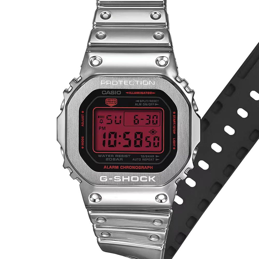 GM5600YRA-8 Digital Quartz 43.2mm - Black on Resin Band