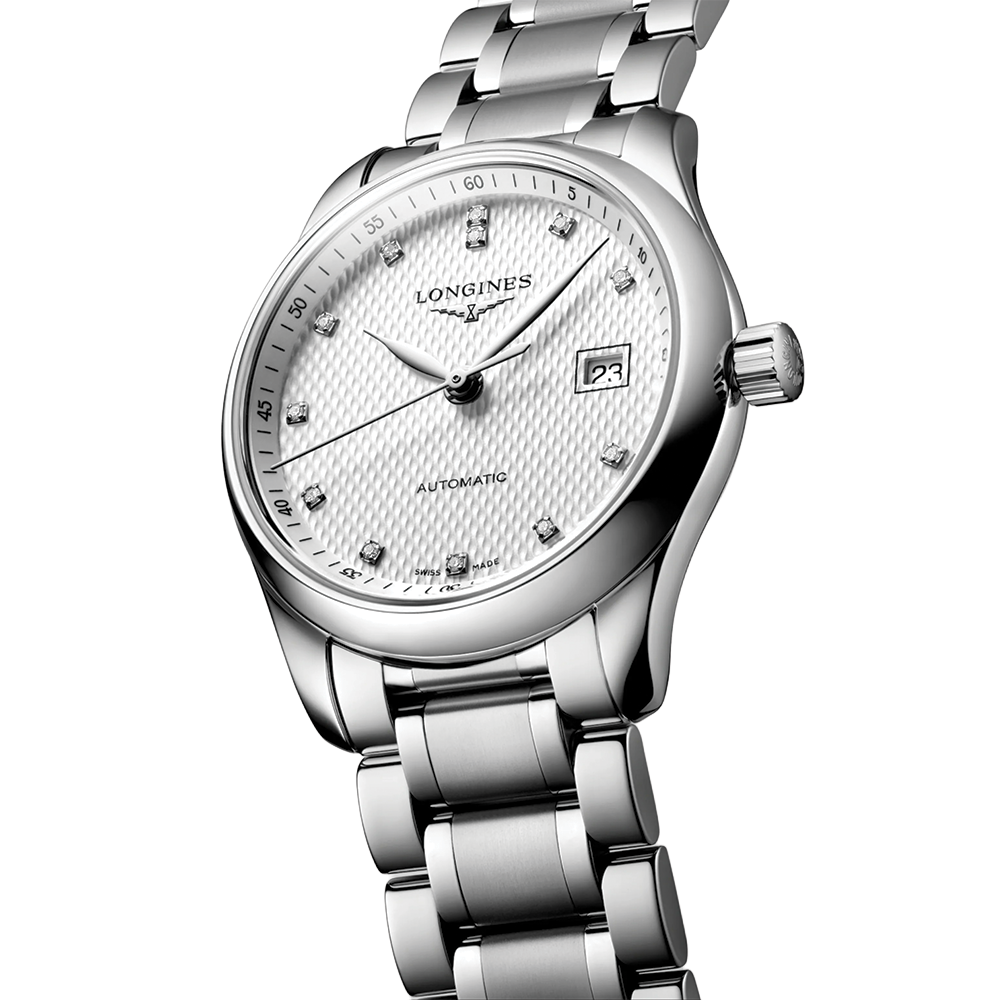 Master 29mm - Silver, Diamond-Set on Bracelet