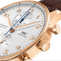 Portugieser Chronograph 18K 5N Gold Case 41mm - Silver-Plated on Leather Strap