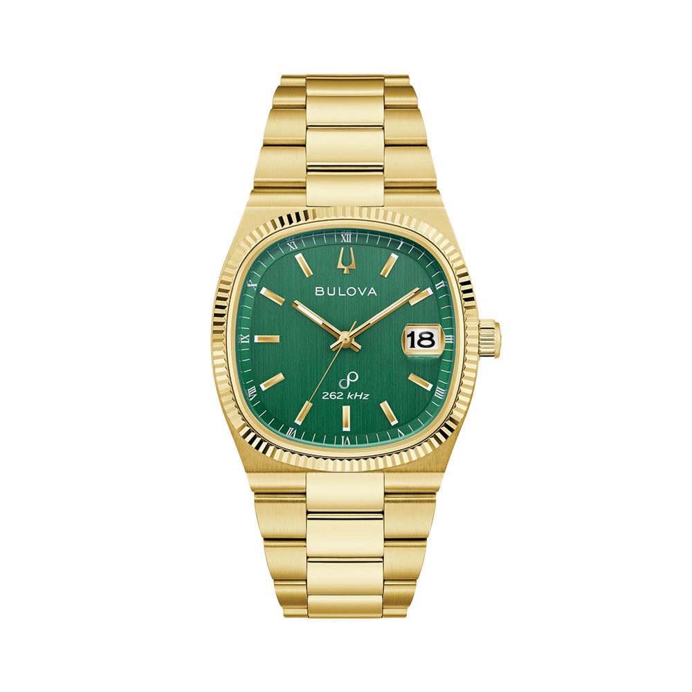 Super Seville High Precision Quartz Gold-Tone 37.5mm - Green on Bracelet