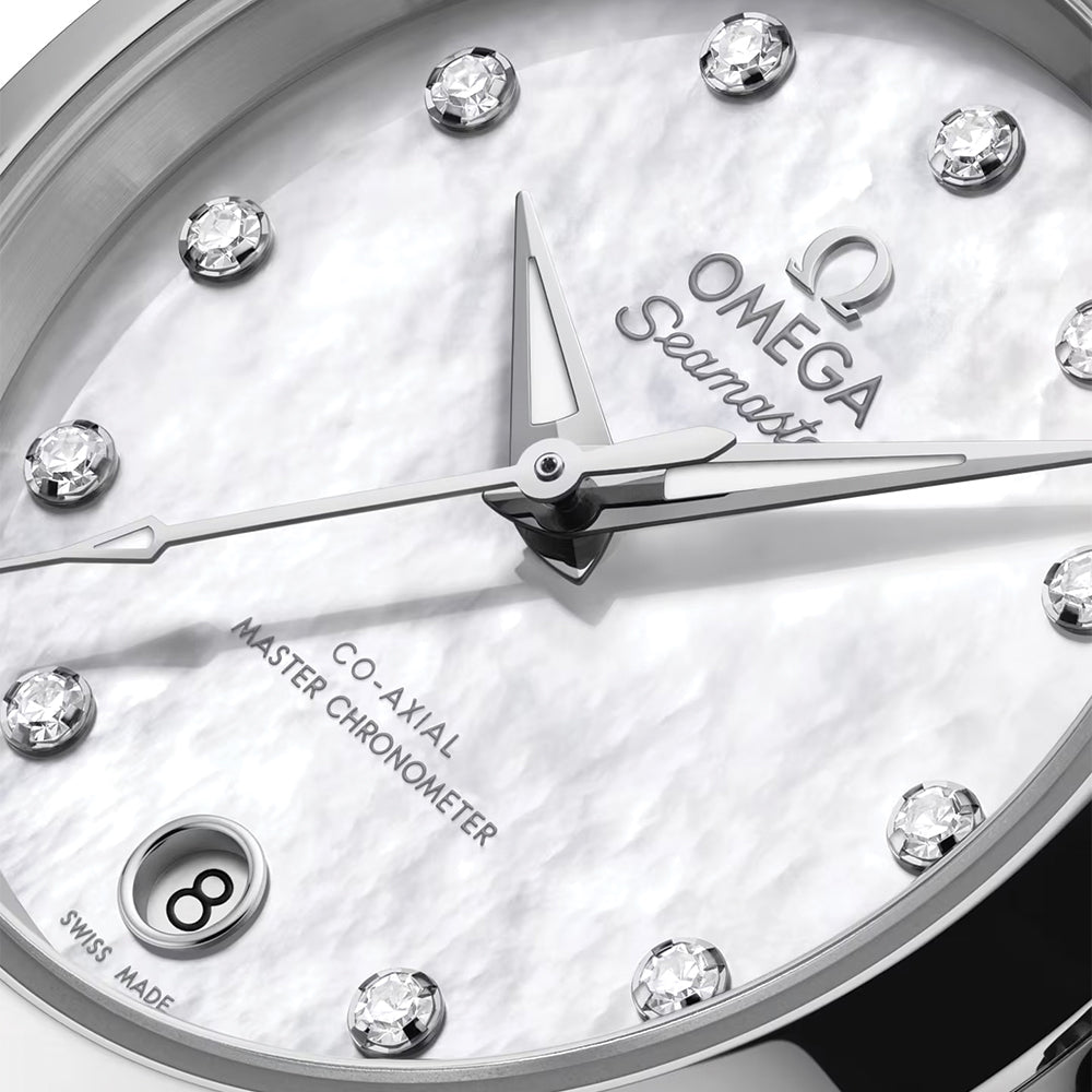 Seamaster Aqua Terra 150M 30mm - White Mother-of-Pearl w/ Diamonds on Bracelet
