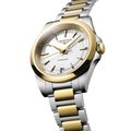 Conquest Quartz Yellow PVD Two-Tone 34mm - White on Bracelet
