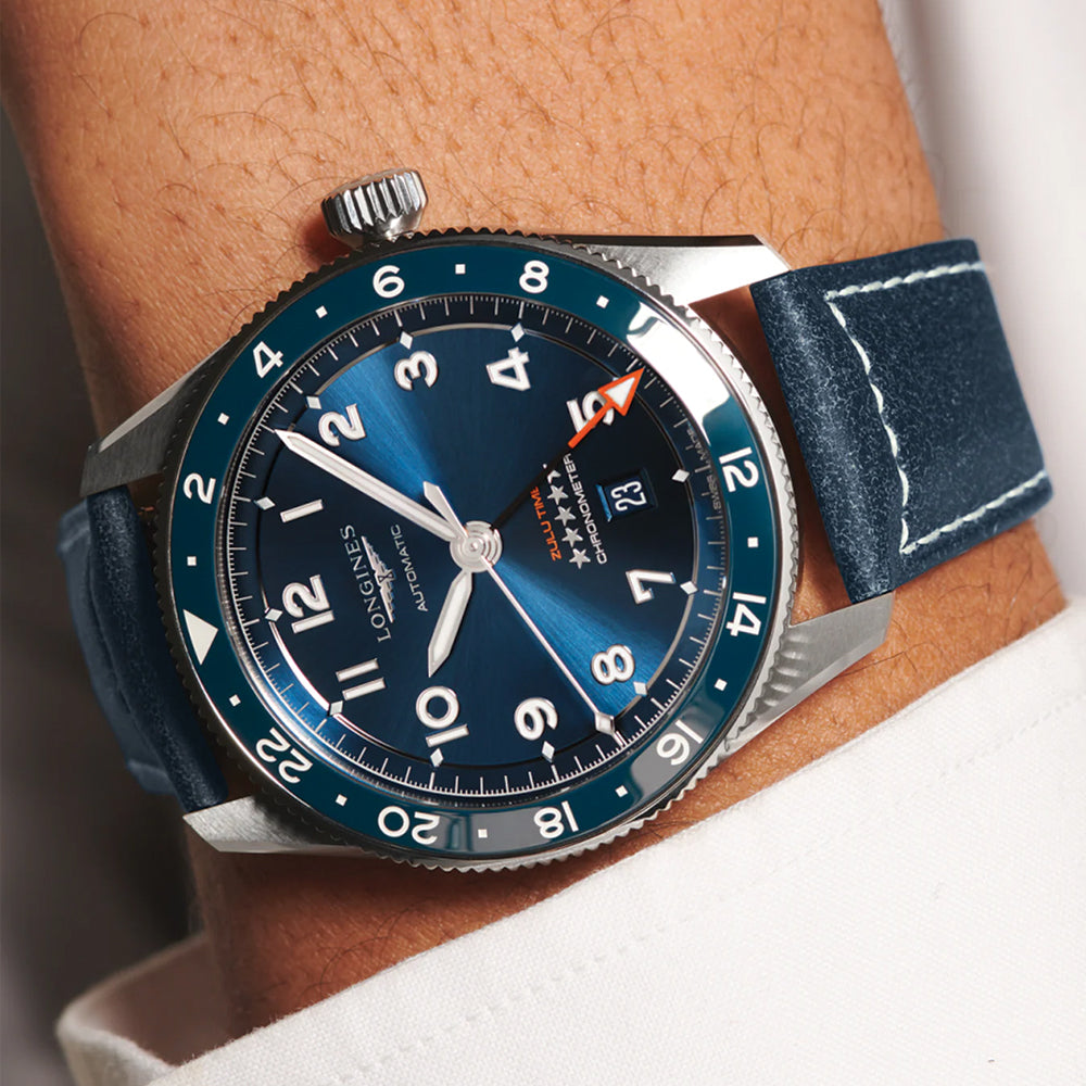 太陽ロビンス スタルヒン メンコ Spirit Zulu Time 42mm - Blue on Strap | Teddy Baldassarre
