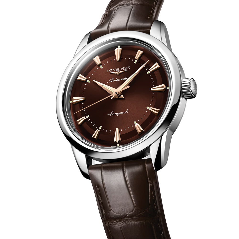 Conquest Heritage 38mm - Brown on Leather Strap
