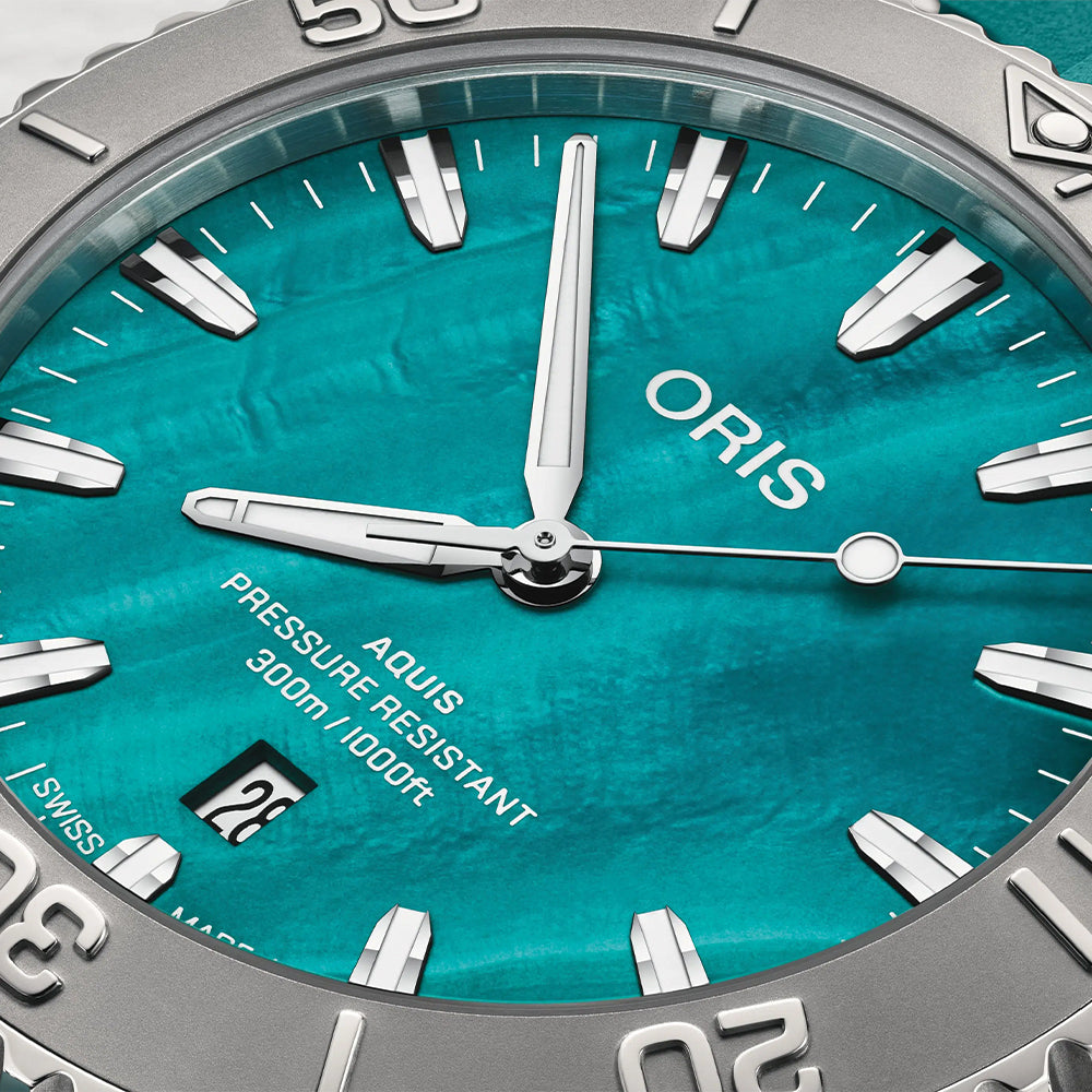 New York Harbor Limited Edition II 43.5mm - Aqua Green Mother of Pearl on Rubber Strap and Bracelet