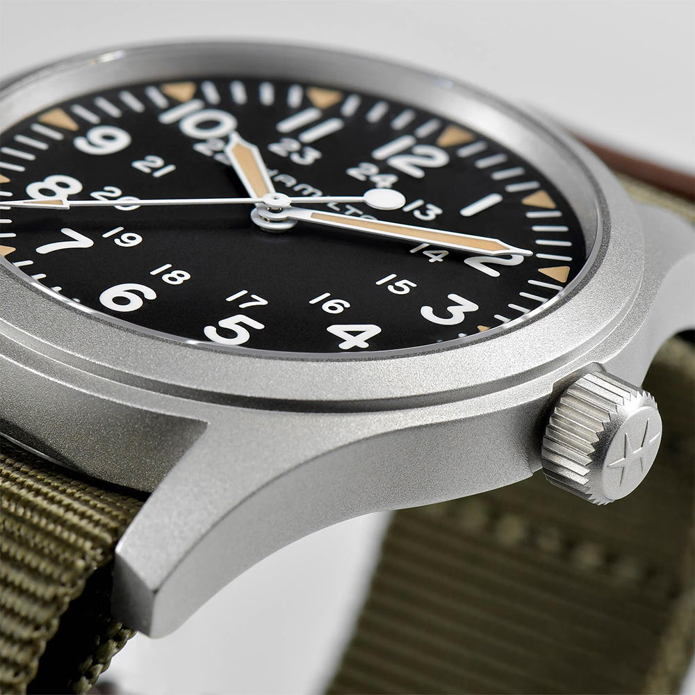 Khaki Field Mechanical 42mm - Black on Textile Strap