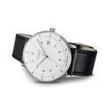 Max Bill Automatic w/ Numerals and Sapphire Crystal 38mm - Silver on Leather Strap