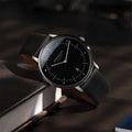 Naos Quartz 38mm - Black on Leather Strap