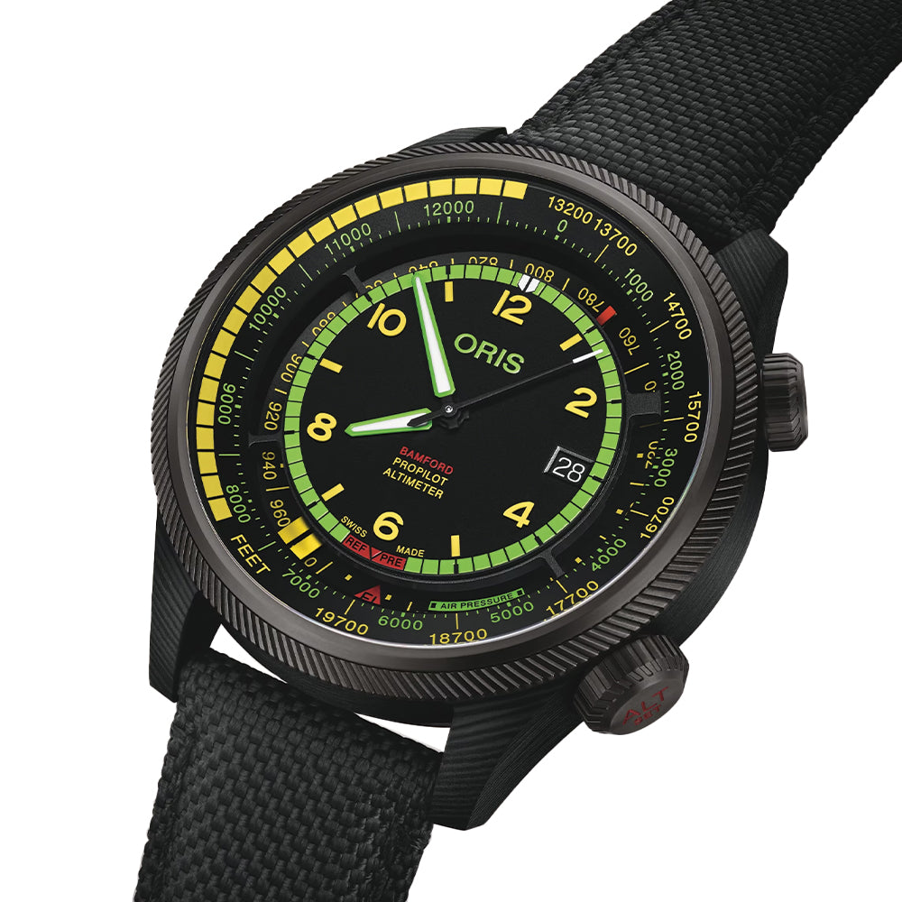 Bamford Limited Edition ProPilot Altimeter ‘Mission Control’ 47mm - Black on Fabric Strap