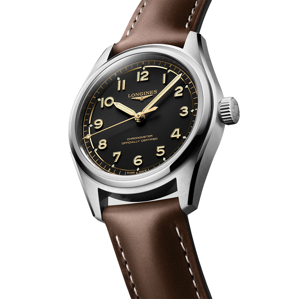 Spirit Pilot Automatic 39mm - Black on Leather Strap
