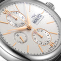 Portofino Chronograph Gold Accents 42mm - Silver-Plated on Leather Strap