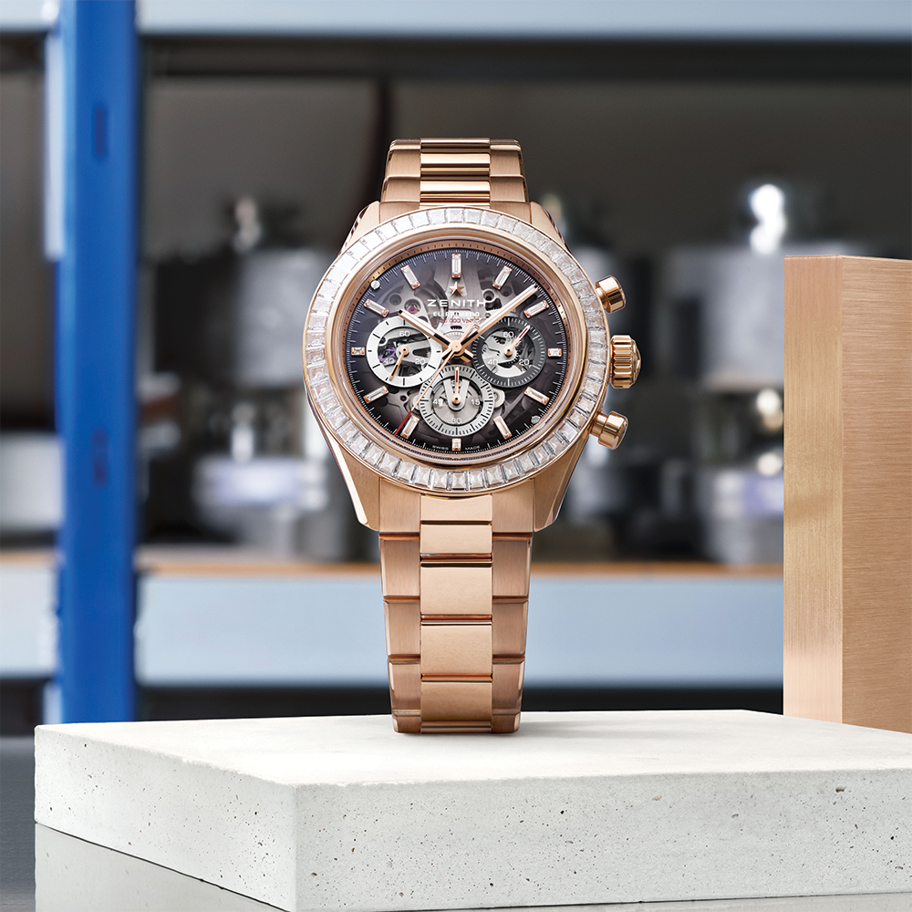 Chronomaster Sport Skeleton 18K Rose Gold Limited Edition 41mm - Grey w/ Diamonds on Bracelet