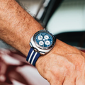 SHELBY® Racer Chronograph Limited Edition 43mm - Blue on Rubber Strap
