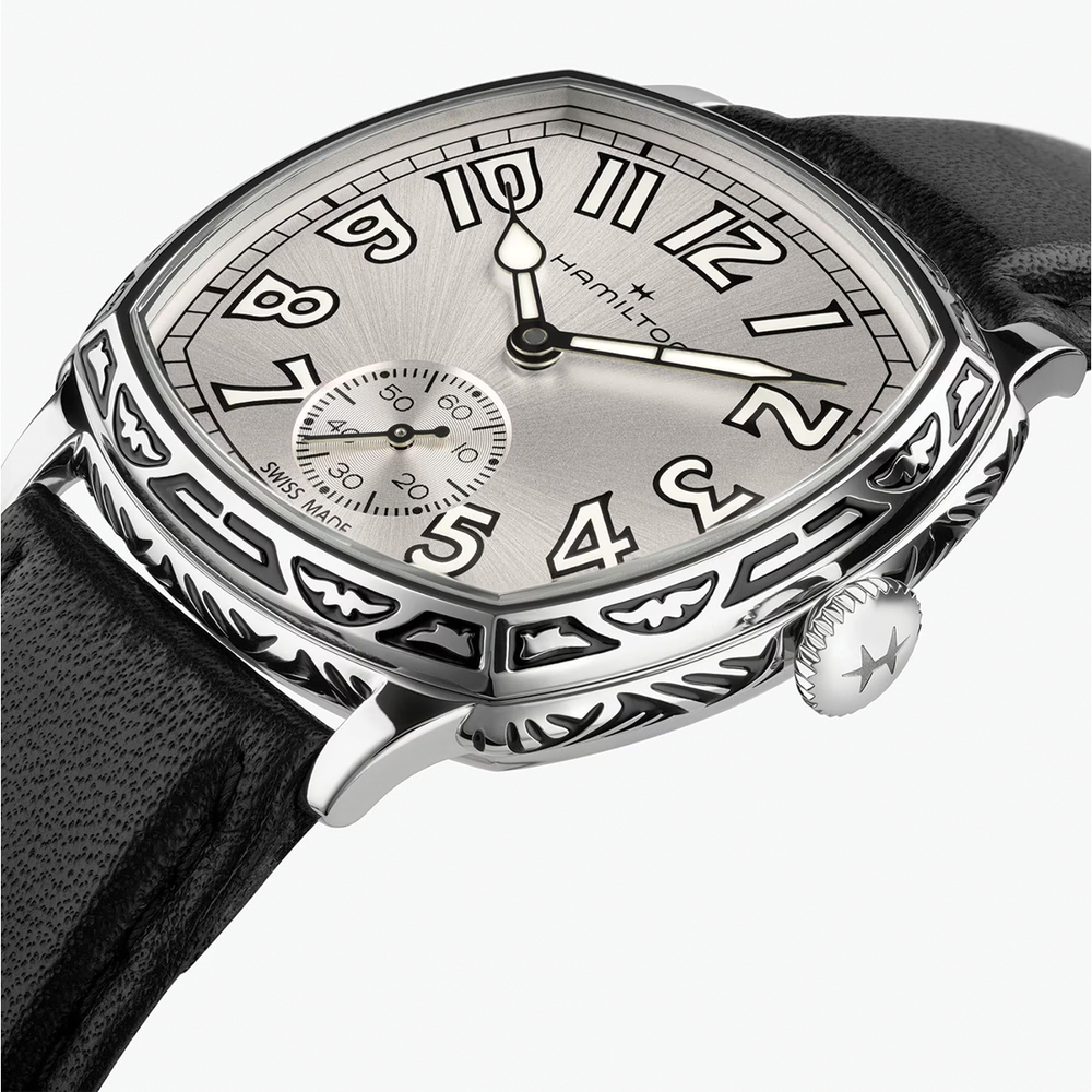 American Classic Cushion Mechanical 34mm - Silver on Leather Strap