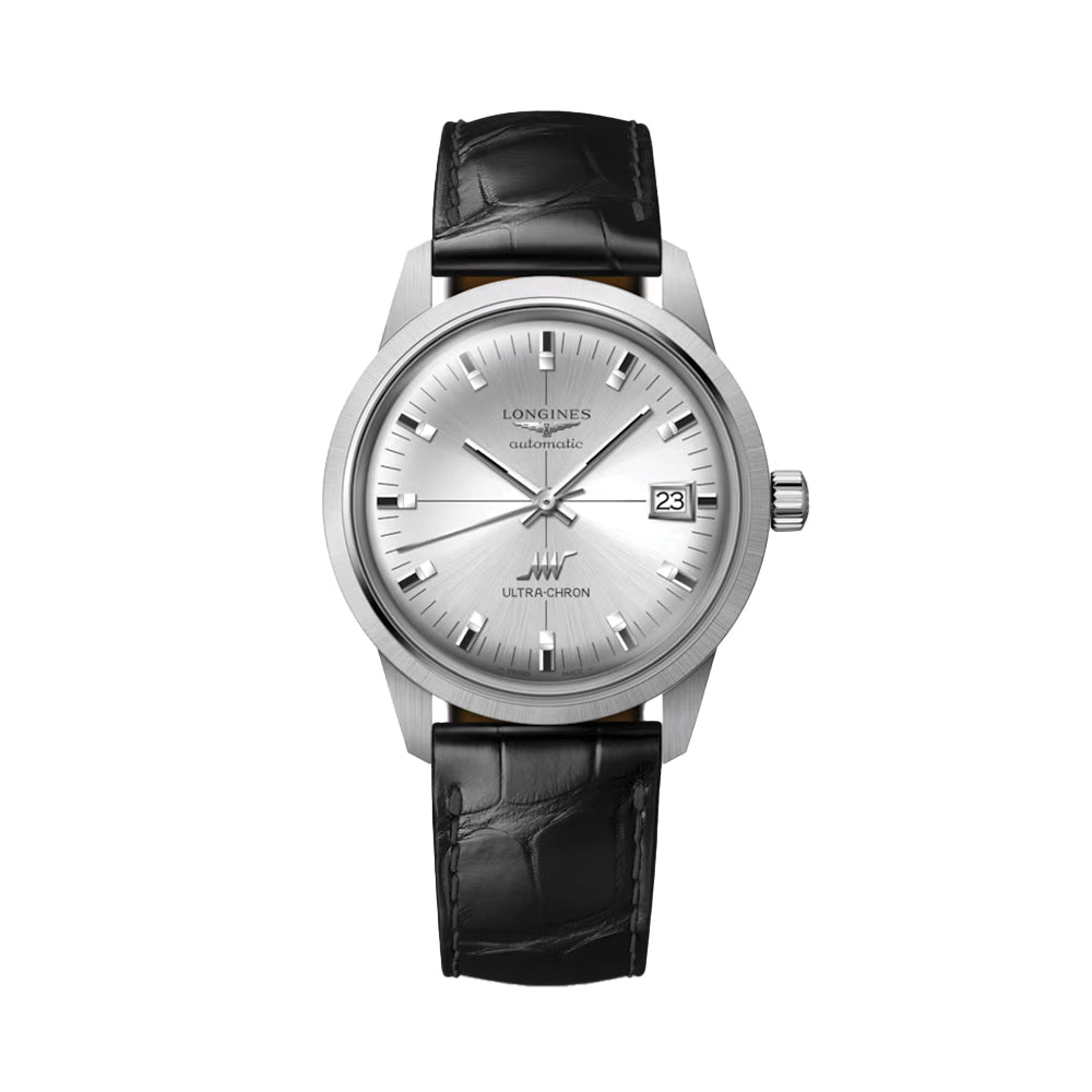Ultra-Chron Classic 37mm - Silver on Leather Strap