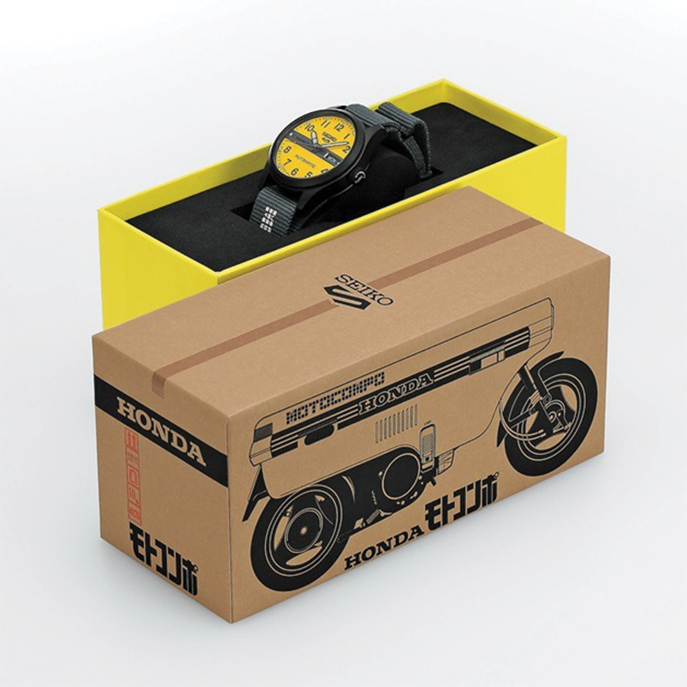 HDB010 5 Sports Field Honda Motocompo Limited Edition 36.4mm - Yellow on Fabric Strap