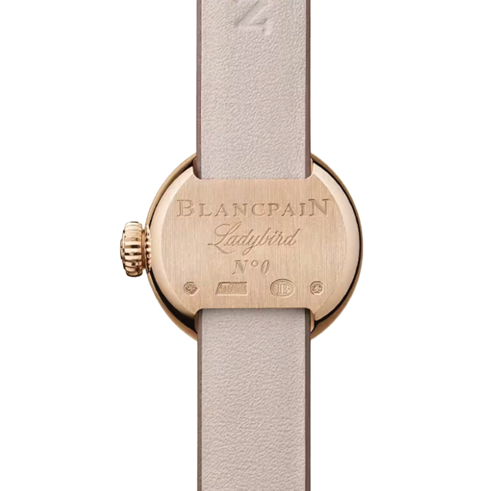 Ladybird Lady B Red Gold 19mm - Opaline on Taupe Leather Strap