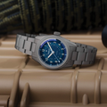 Sector II Field Titanium Marina 38mm - Blue on Bracelet
