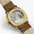 American Classic Cushion Mechanical PVD Gold-Tone 30mm - Beige on Leather Strap