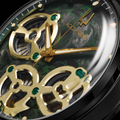 Spaceview Evolution 43.5mm - Green on Leather Strap