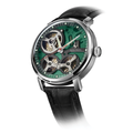 Spaceview 2020 43.5mm - Green on Black Leather Strap