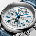 Master Collection Chronograph Moonphase 42mm - Silver on Leather Strap